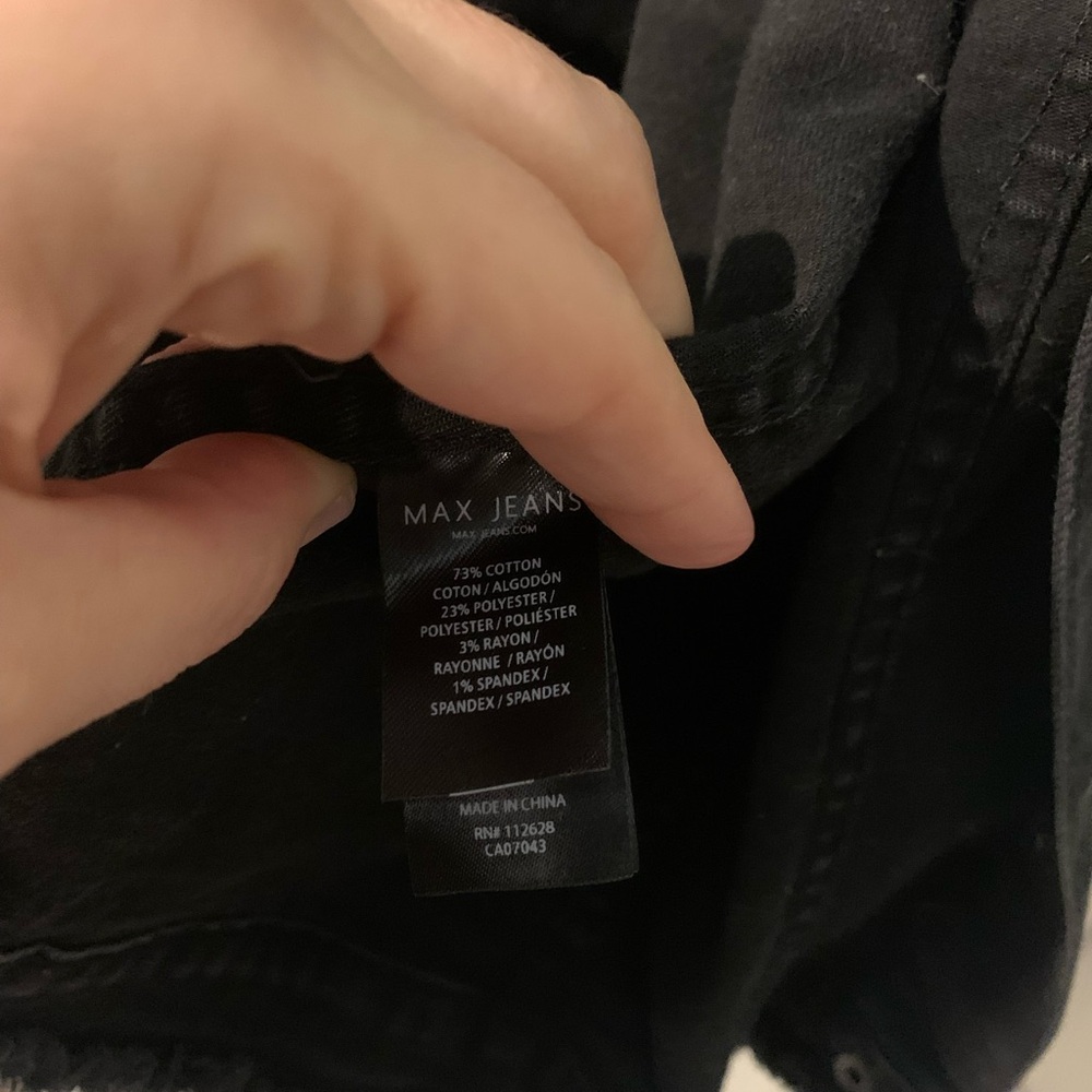 Max Jeans Black Denim Jacket with Faux Sherpa Collar - Picture 8 of 9